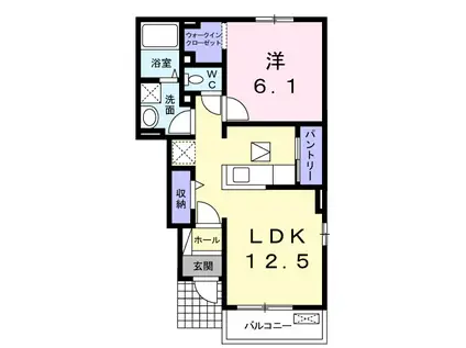 関南町レジデンスⅡ(1LDK/1階)の間取り写真