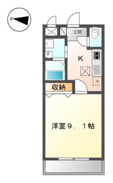 アリエッタ赤塚(1K/1階)の間取り写真