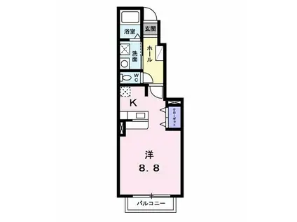 サンシャインⅡ(ワンルーム/1階)の間取り写真