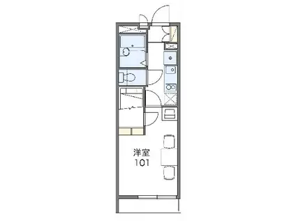 レオパレスアンテルブルグⅡ(1K/3階)の間取り写真