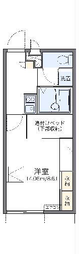 レオパレス宮ノ前2号棟(1K/1階)の間取り写真