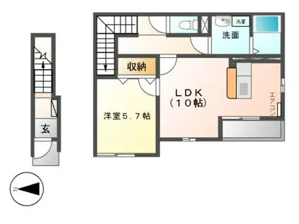 ルミナスメゾン(1LDK/2階)の間取り写真