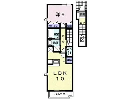 エトワールシャンA(1LDK/2階)の間取り写真