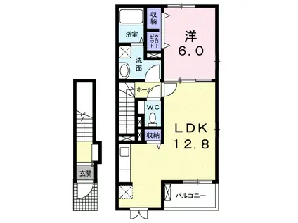 TソネットⅠ(1LDK/2階)の間取り写真