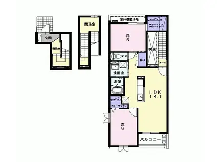 エルディエス(2LDK/3階)の間取り写真