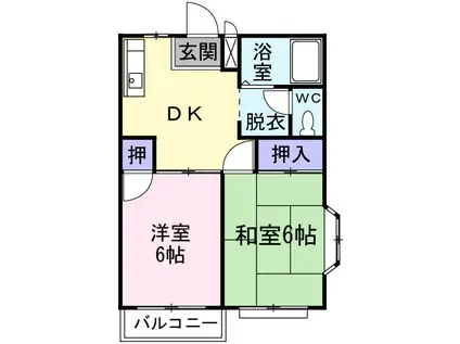 エルディム丸清(1LDK/2階)の間取り写真