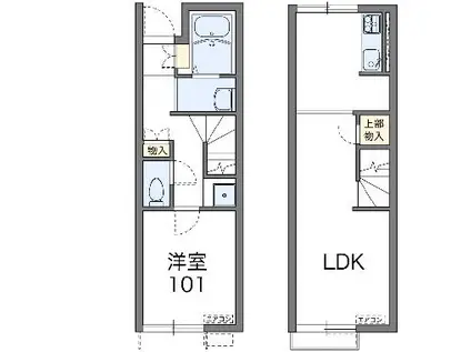 レオネクストHOPE Ⅲ(1LDK/1階)の間取り写真