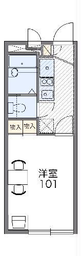 レオパレスヴィエント(1K/2階)の間取り写真