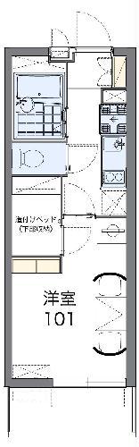 レオパレスモンサンミッシェル(1K/3階)の間取り写真