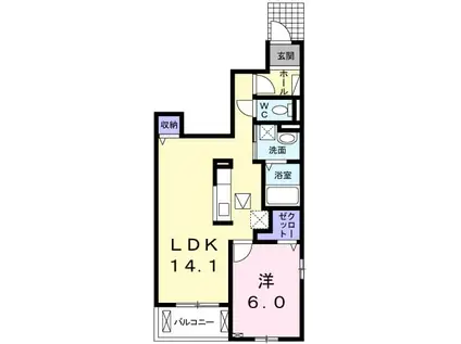 ワンズオリオン(1LDK/1階)の間取り写真