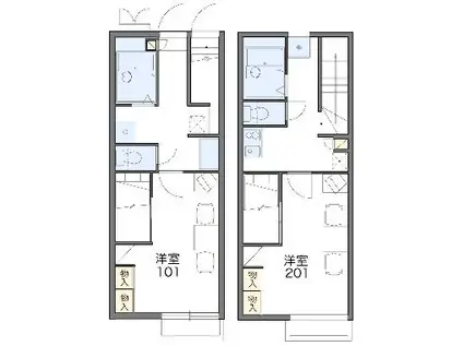 レオパレスさくら(1K/2階)の間取り写真
