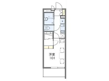 レオパレスWING(1K/2階)の間取り写真