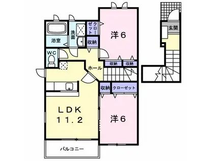 グランノース(2LDK/2階)の間取り写真