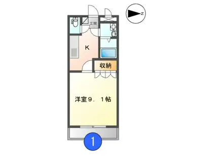 マサケンハイツ(1K/1階)の間取り写真