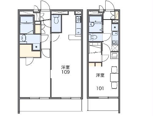 レオパレス錦(1K/3階)の間取り写真