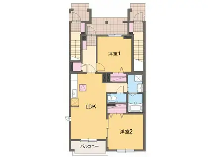 ルミエル(2LDK/1階)の間取り写真