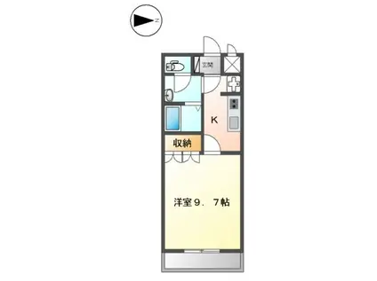 エルシオン(1K/2階)の間取り写真