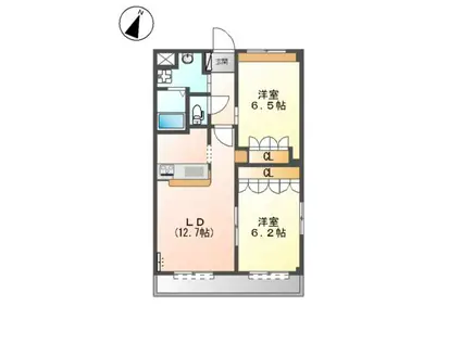 コンフォルト(2LDK/1階)の間取り写真