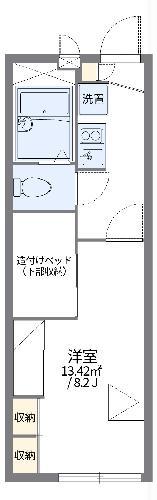 レオパレスカーサーセン(1K/1階)の間取り写真