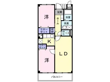 エクセルシァ JM(2LDK/2階)の間取り写真