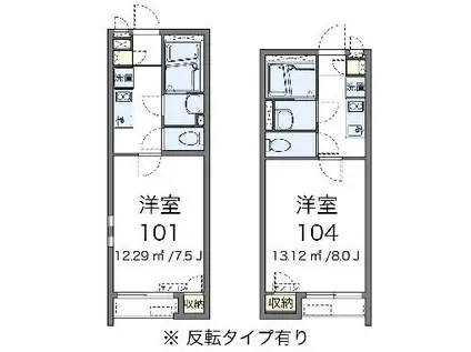 クレイノGハイム(1K/1階)の間取り写真