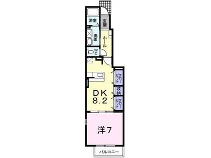 チェルシー(1LDK/1階)の間取り写真