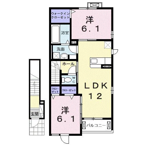 COMFORT NARAWAⅡ(2LDK/2階)の間取り写真
