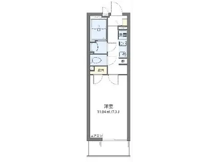 クレイノコスモ ウーノ(1K/1階)の間取り写真