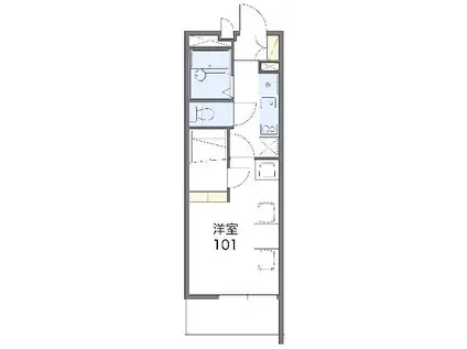レオパレス大林Ⅱ(1K/1階)の間取り写真