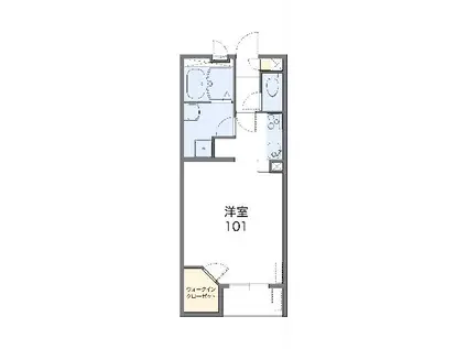 レオネクストホワイトバーチⅡ(1K/1階)の間取り写真