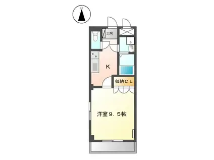 プレサス天神(1K/2階)の間取り写真