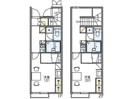 レオパレスグリーングレイス(1K/2階)の間取り写真