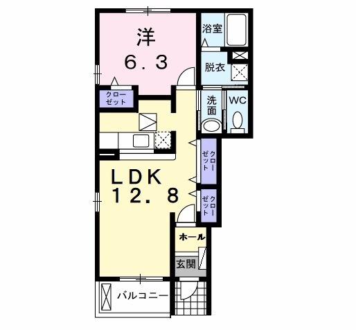 サンモールⅡ(1LDK/1階)の間取り写真