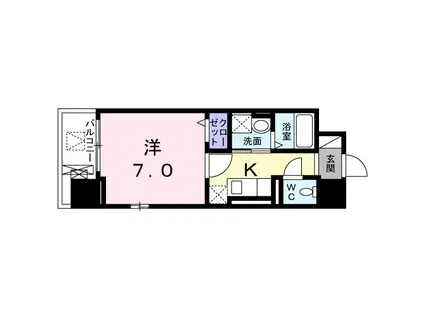 アステールⅠ(1K/5階)の間取り写真