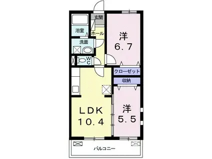 MARUSA23(2LDK/2階)の間取り写真