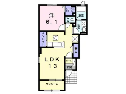 メゾンTK Ⅰ(1LDK/1階)の間取り写真