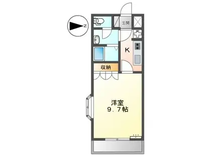 ミストラルⅡ(1K/2階)の間取り写真