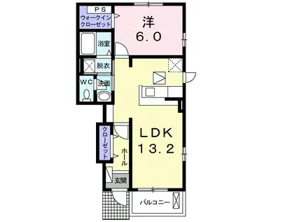 グッドライフ高丘(1LDK/1階)の間取り写真