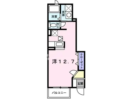 エスポワール梅ノ木 南館(ワンルーム/1階)の間取り写真