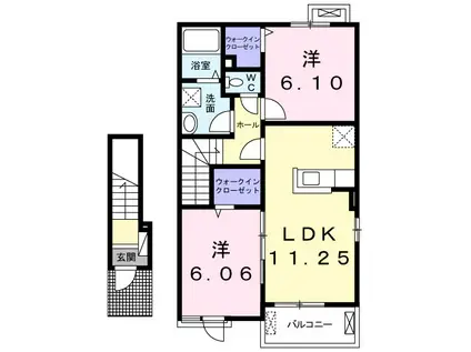 シエテ カミーノⅡ(2LDK/2階)の間取り写真