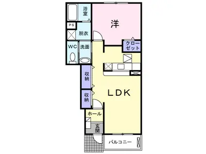 サニースクエアⅢ(1LDK/1階)の間取り写真