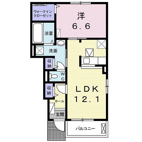 ルーチェ・イースト(1LDK/1階)の間取り写真