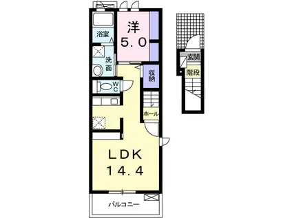 フェリーチェ(1LDK/2階)の間取り写真