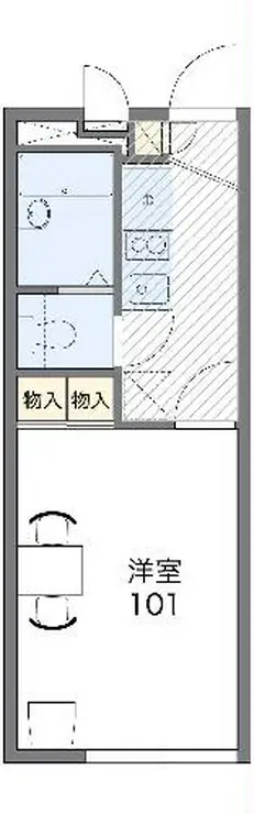 レオパレスwest court 1階階 間取り