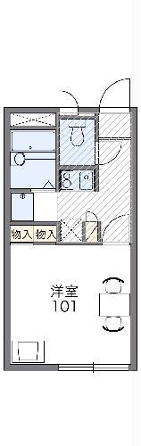 レオパレスR155ウエスト(1K/1階)の間取り写真