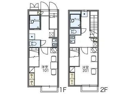 レオパレスジェラルディン(1K/2階)の間取り写真
