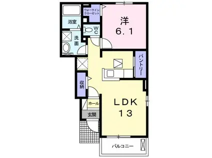 エスポワール鎌倉Ⅱ(1LDK/1階)の間取り写真
