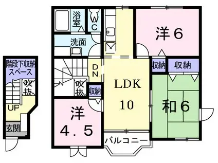 フォーレストⅡ(3DK/2階)の間取り写真