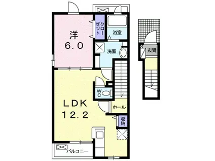 スパークルⅠ(1LDK/2階)の間取り写真