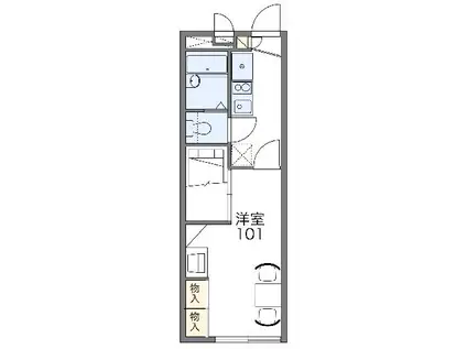 レオパレス谷上(1K/1階)の間取り写真